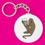 Monkey Holding A Skull Keychain