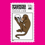 Monkey Holding A Skull Postage