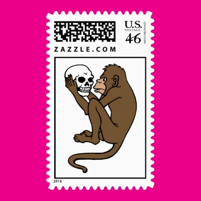 Monkey Holding A Skull Postage Zazzle_stamp Monkey Holding A Skull Postage Zazzle_stamp