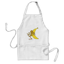 monkey hugging banana apron