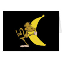 monkey hugging banana cards