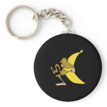 monkey hugging banana keychains