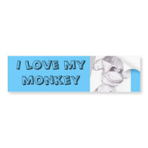 monkey, I love my monkey bumper stickers