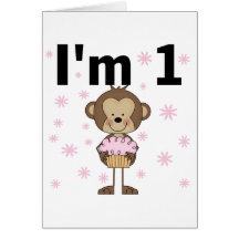 Monkey I'm 1 Birthday Tshirts and Gifts Cards