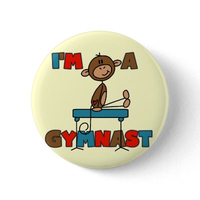 Monkey I'm a Gymnast T-shirts and Gifts Pin