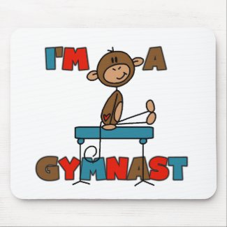 Monkey I'm a Gymnast T-shirts and Gifts Mouse Mat