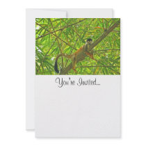 Monkey in Bamboo Jungle Custom Invitation