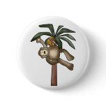 Monkey in Banana Tree Pinback Buttons
