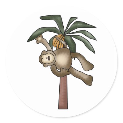 Monkey in Banana Tree   Stickers by toddlersplace