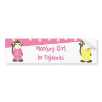 Monkey in Pajamas Bumper Sticker