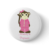 Monkey in Pajamas Button
