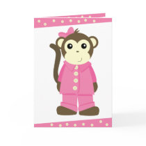 Monkey in Pajamas Greeting Card
