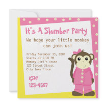Monkey in Pajamas Invitation