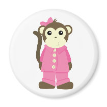 Monkey in Pajamas Refrigerator Magnets