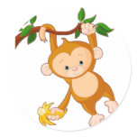 Monkey in Tree with Banana Stickers