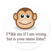 Monkey John (JPW) Round Stickers