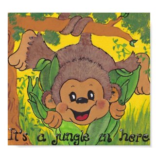 Monkey Jungle Its a jungle in here print