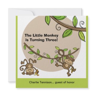 Monkey Little Swinger Birthday Invitations invitation