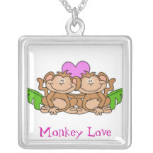 Monkey Love Custom Necklace
