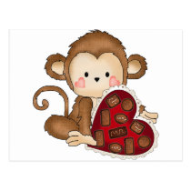 Monkey love post card