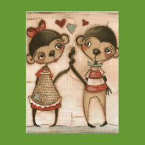 Monkey Love - Postcard