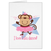 Monkey Love Tutu Dance Greeting Cards