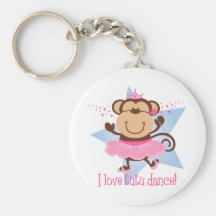 Monkey Love Tutu Dance Keychain