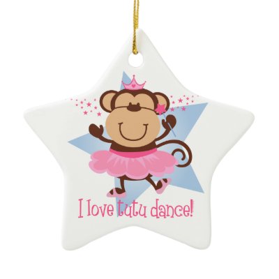 Monkey Love Tutu Dance Ornament