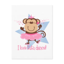 Monkey Love Tutu Dance Post Card
