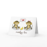 Monkey Love Valentine Greeting Card