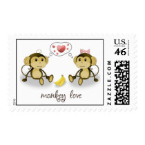 Monkey Love Valentine Postage
