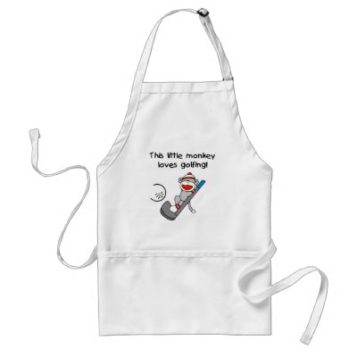 Monkey Loves Golfing Aprons by sport_shop