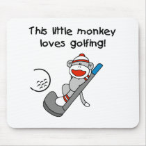 Monkey Loves Golfing mousepads