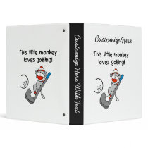 Monkey Loves Golfing T-shirts and Gifts Vinyl Binder