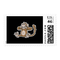 monkey making face postage stamps