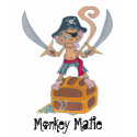Monkey Matie the pirate monkey w/text t-shirts