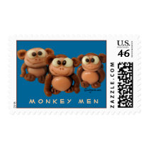 Monkey Men -3 Funny Monkeys- Personalized Postage postage by zooogle Monkey Men -3 Funny Monkeys- Personalized Postage postage