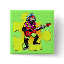 Monkey Musician Buttons by halloween_tshirts Monkey Musician Buttons