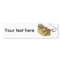 Monkey on bananas bumper sticker
