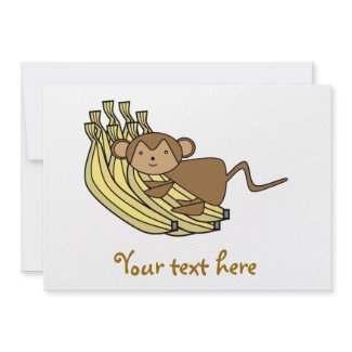 Monkey on bananas invitation