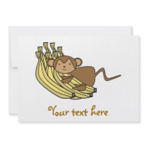 Monkey on bananas personalized invite