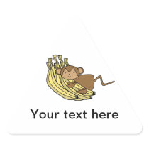 Monkey on bananas triangle stickers