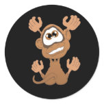 Monkey on my back round sticker