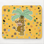 monkey on palm tree mouse pad