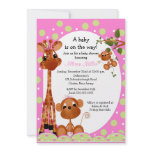 Monkey & Pals Girl Baby Shower invitations