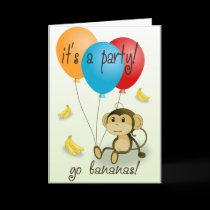 Monkey Party Invitation - Kids