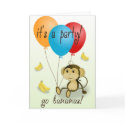 Monkey Party Invitation - Kids cards by vdeneen Monkey Party Invitation - Kids cards