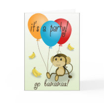 Monkey Party Invitation - Kids cards by vdeneen Monkey Party Invitation - Kids cards