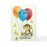 Monkey Party Invitation - Kids Cards