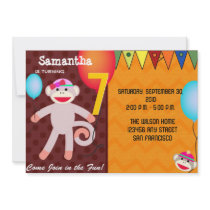 Monkey Party invite for girl